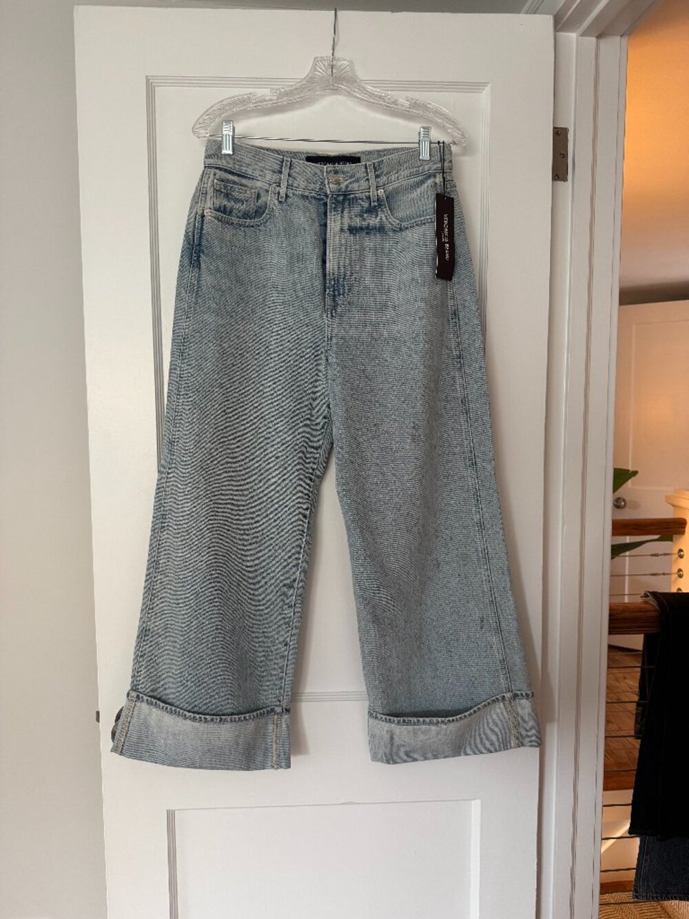 Veronica Beard Taylor Cropped High Rise Wide Jeans Size 29